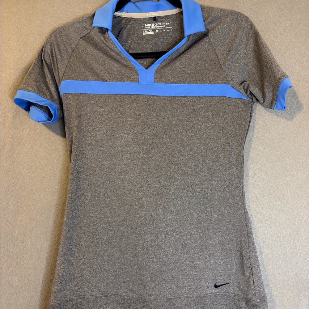 Nike Golf Women's Short Sleeve Gray and Blue Tee